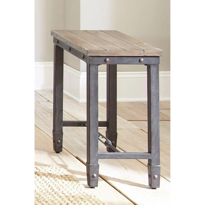  Gatling Pine Wood and Iron Side Table