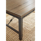 Table d'appoint en fer et bois de pin
