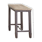 Table d'appoint en fer et bois de pin