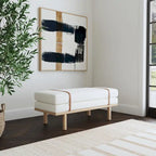  upholstered Bench with Wood Base