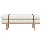 Banc rembourré avec piètement en bois