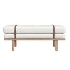 Banc rembourré avec piètement en bois