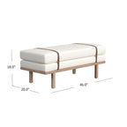 Banc rembourré avec piètement en bois