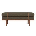 Banc rembourré avec piètement en bois