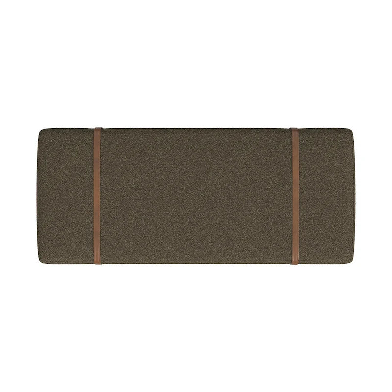 Banc rembourré avec piètement en bois