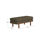 Banc rembourré avec piètement en bois