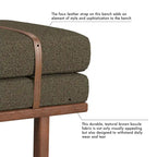 Banc rembourré avec piètement en bois