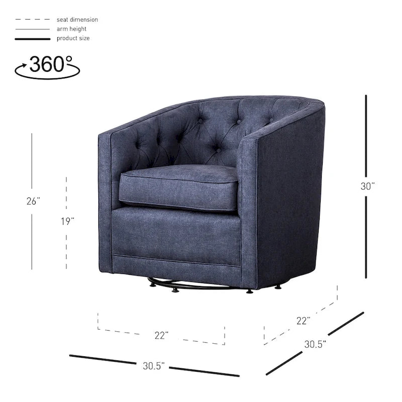 Fauteuil pivotant Walsh en tissu