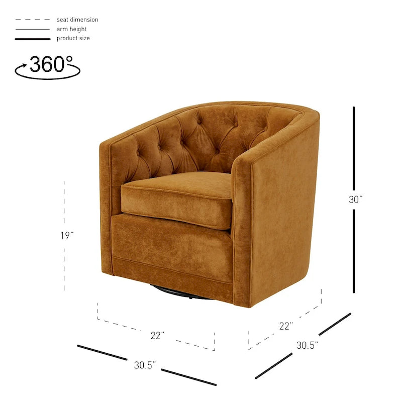 Fauteuil pivotant Walsh en tissu
