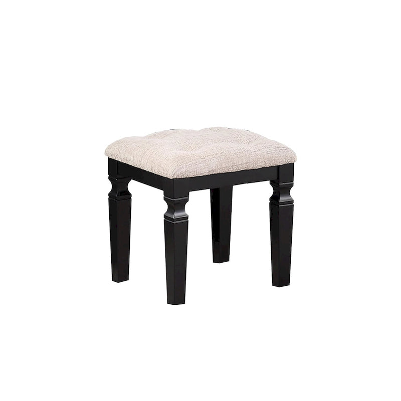 Ensemble coiffeuse avec tabouret en tissu et bois