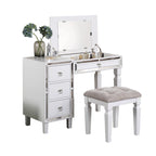 Ensemble coiffeuse avec tabouret en tissu et bois