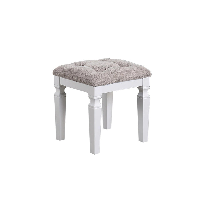 Ensemble coiffeuse avec tabouret en tissu et bois