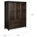 Armoire Shaker 3 portes en bois - 60x72x22