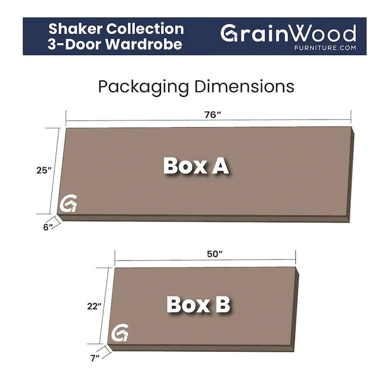 Armoire Shaker 3 portes en bois - 60x72x22