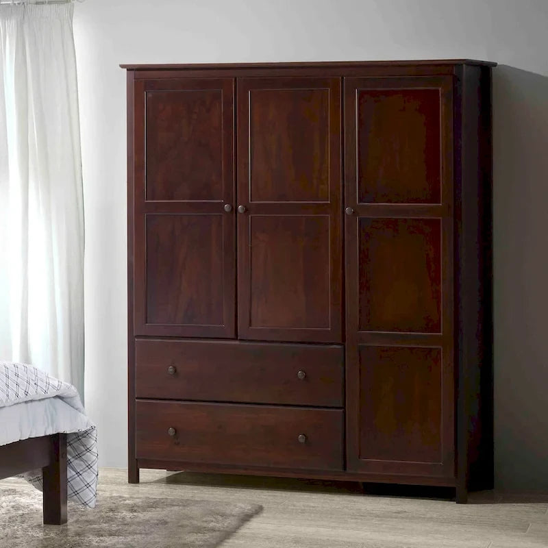 Armoire Shaker 3 portes en bois - 60x72x22