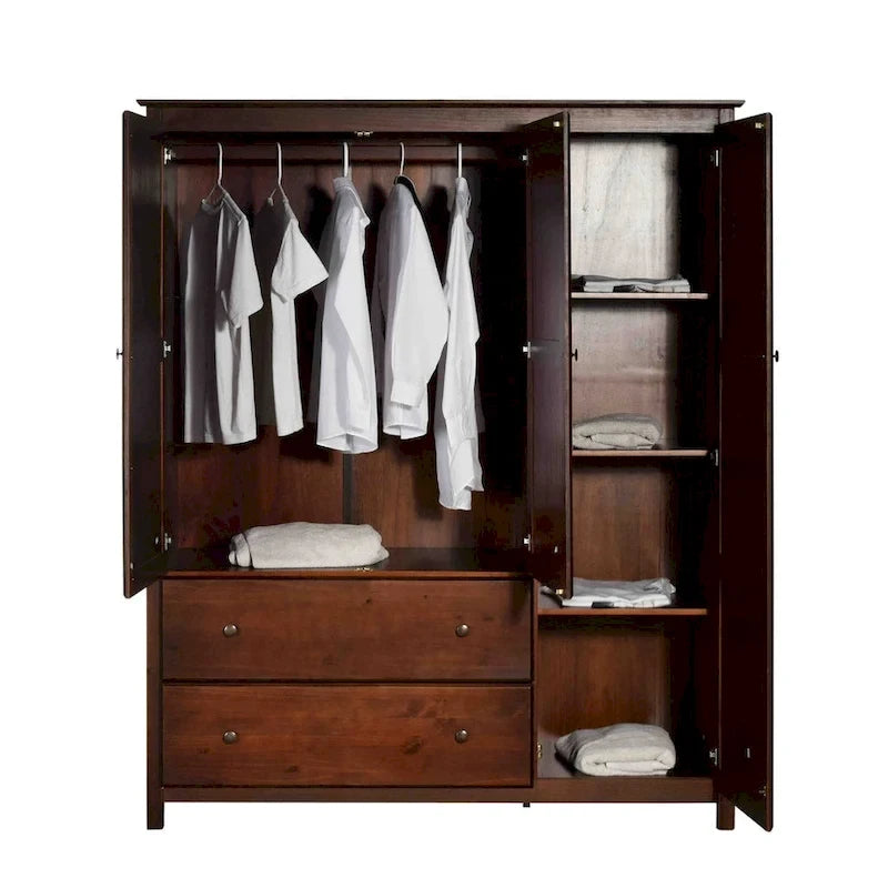 Armoire Shaker 3 portes en bois - 60x72x22