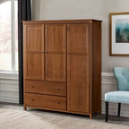 Armoire Shaker 3 portes en bois - 60x72x22