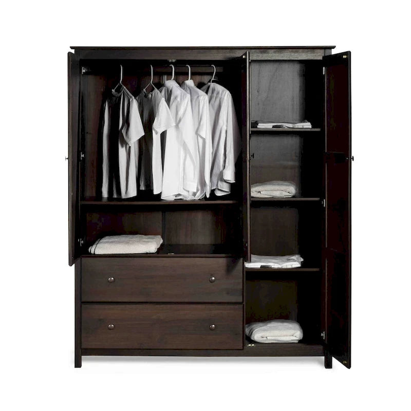 Armoire Shaker 3 portes en bois - 60x72x22
