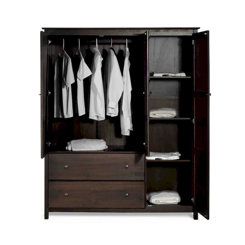 Armoire Shaker 3 portes en bois - 60x72x22