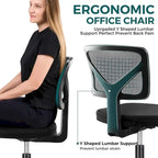 Chaise de bureau sans accoudoirs avec dossier