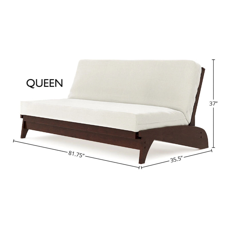 Cadre de futon Queen – Chêne/Merisier/Espresso/Gris | Mural | 2 personnes | Capacité de 250 kg