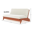 Cadre de futon Queen – Chêne/Merisier/Espresso/Gris | Mural | 2 personnes | Capacité de 250 kg