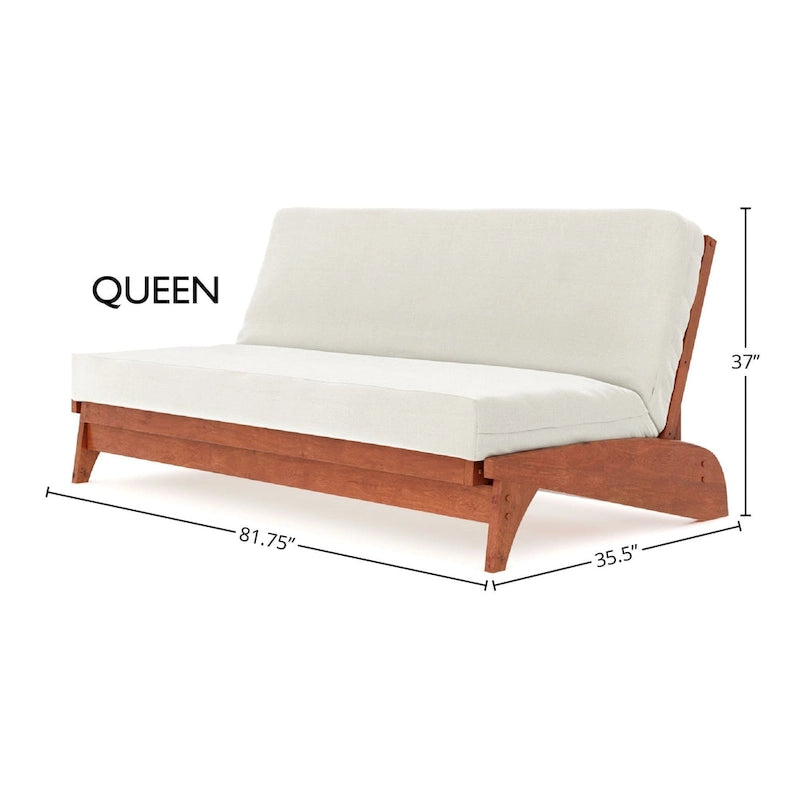 Cadre de futon Queen – Chêne/Merisier/Espresso/Gris | Mural | 2 personnes | Capacité de 250 kg