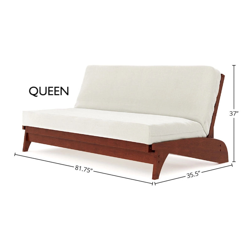 Cadre de futon Queen – Chêne/Merisier/Espresso/Gris | Mural | 2 personnes | Capacité de 250 kg