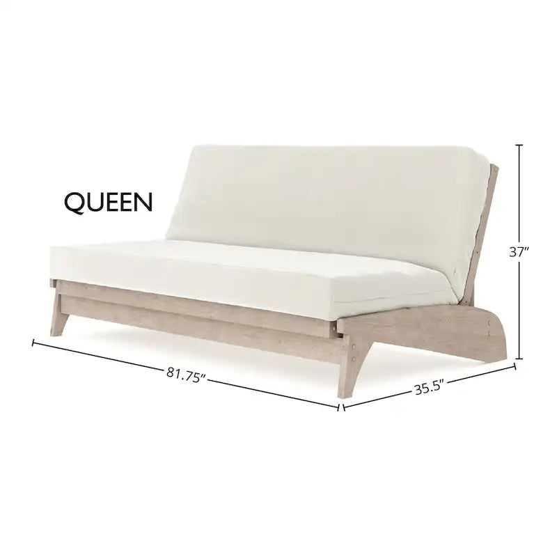 Cadre de futon Queen – Chêne/Merisier/Espresso/Gris | Mural | 2 personnes | Capacité de 250 kg