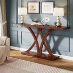 63 Console de Ferme, Table Basse d'Entrée en Bois, Table d'Appoint