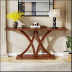 63 Console de Ferme, Table Basse d'Entrée en Bois, Table d'Appoint