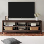 Meuble TV pour Téléviseur 75 Pouces, Table Console, Centre de Divertissement en Bois