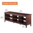 Meuble TV pour Téléviseur 75 Pouces, Table Console, Centre de Divertissement en Bois