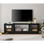Meuble TV pour Téléviseur 75 Pouces, Table Console, Centre de Divertissement en Bois