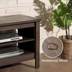 Meuble TV pour Téléviseur 75 Pouces, Table Console, Centre de Divertissement en Bois