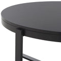 Table basse ronde Deetta en marbre blanc/noir - 91 L x 91 P x 46 H cm - 91Lx91Px46H