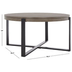 Table basse ronde Deetta en marbre blanc/noir - 91 L x 91 P x 46 H cm - 91Lx91Px46H
