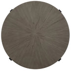 Table basse ronde Deetta en marbre blanc/noir - 91 L x 91 P x 46 H cm - 91Lx91Px46H