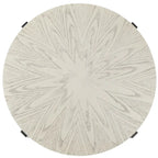 Table basse ronde Deetta en marbre blanc/noir - 91 L x 91 P x 46 H cm - 91Lx91Px46H