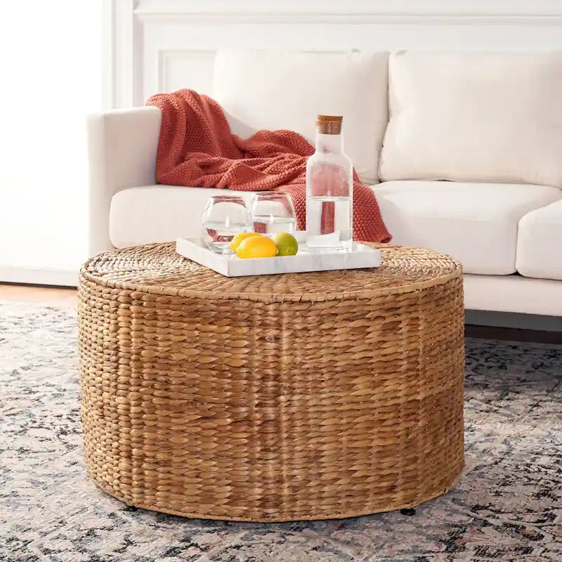  Vusala Coastal Wicker Natural Coffee Table (Fully Assembled) - 28.5 x 28.5 x 17 - 29Wx29Dx17H