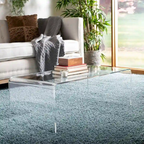  Alfredine Clear Acrylic Coffee Table - 35.4 x 17.7 x 13.8 - 35Wx18Dx14H