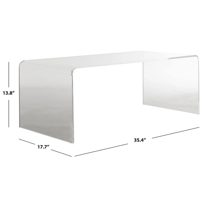 Table basse Alfredine en acrylique transparent - 35,4 x 17,7 x 13,8 - 35Lx18Px14H