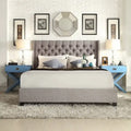 Naples Wingback Button Tufted Upholstered King Bed by 