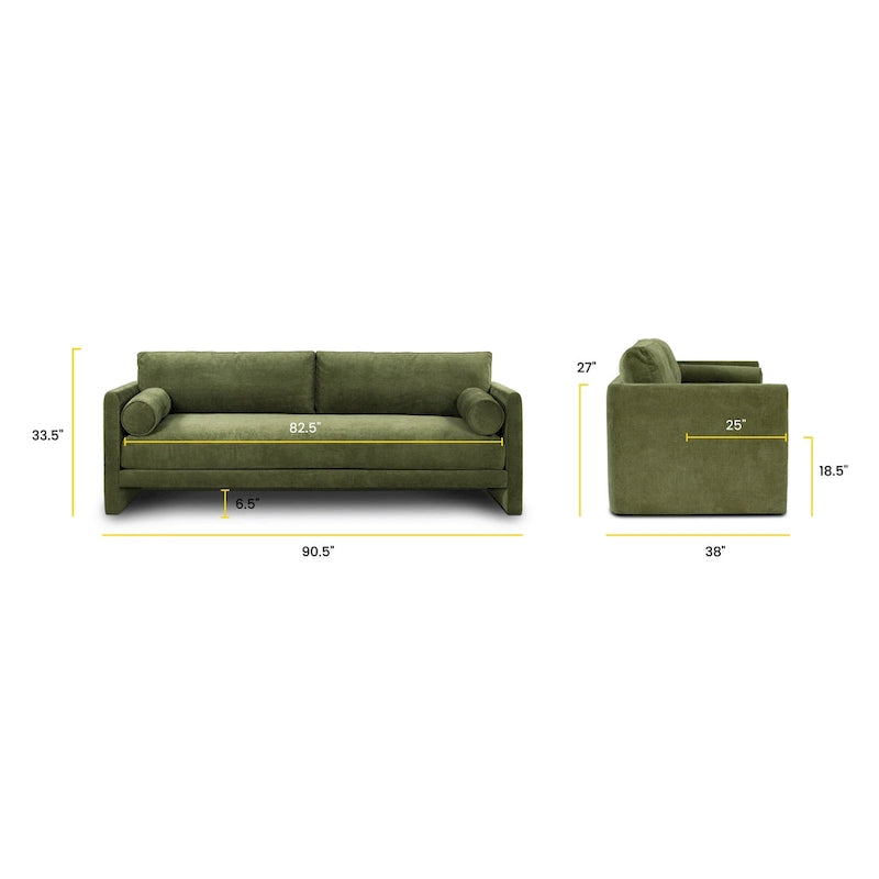 Canapé Lea 90 - Comprend 2 traversins et des housses de coussin amovibles