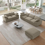 Ensemble de 3 canapés de salon, canapé de salon moderne avec pouf de rangement