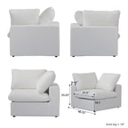 Ensemble de 3 canapés de salon, canapé de salon moderne avec pouf de rangement