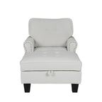 Chaise longue d'intérieur, canapé-lit, fauteuil rembourré pour chambre et salon avec rivets