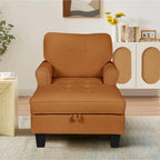 Chaise longue d'intérieur, canapé-lit, fauteuil rembourré pour chambre et salon avec rivets