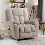 Fauteuil inclinable releveur électrique avec chauffage, massage et port USB