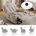 Fauteuil inclinable releveur électrique avec chauffage, massage et port USB